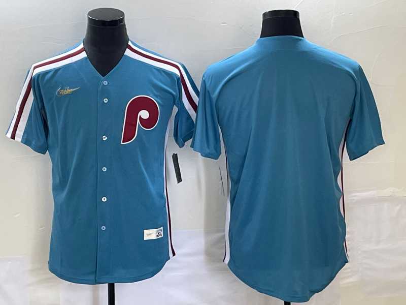 Mens Philadelphia Phillies Blank Blue Cooperstown Throwback Cool Base Nike Jersey->philadelphia phillies->MLB Jersey